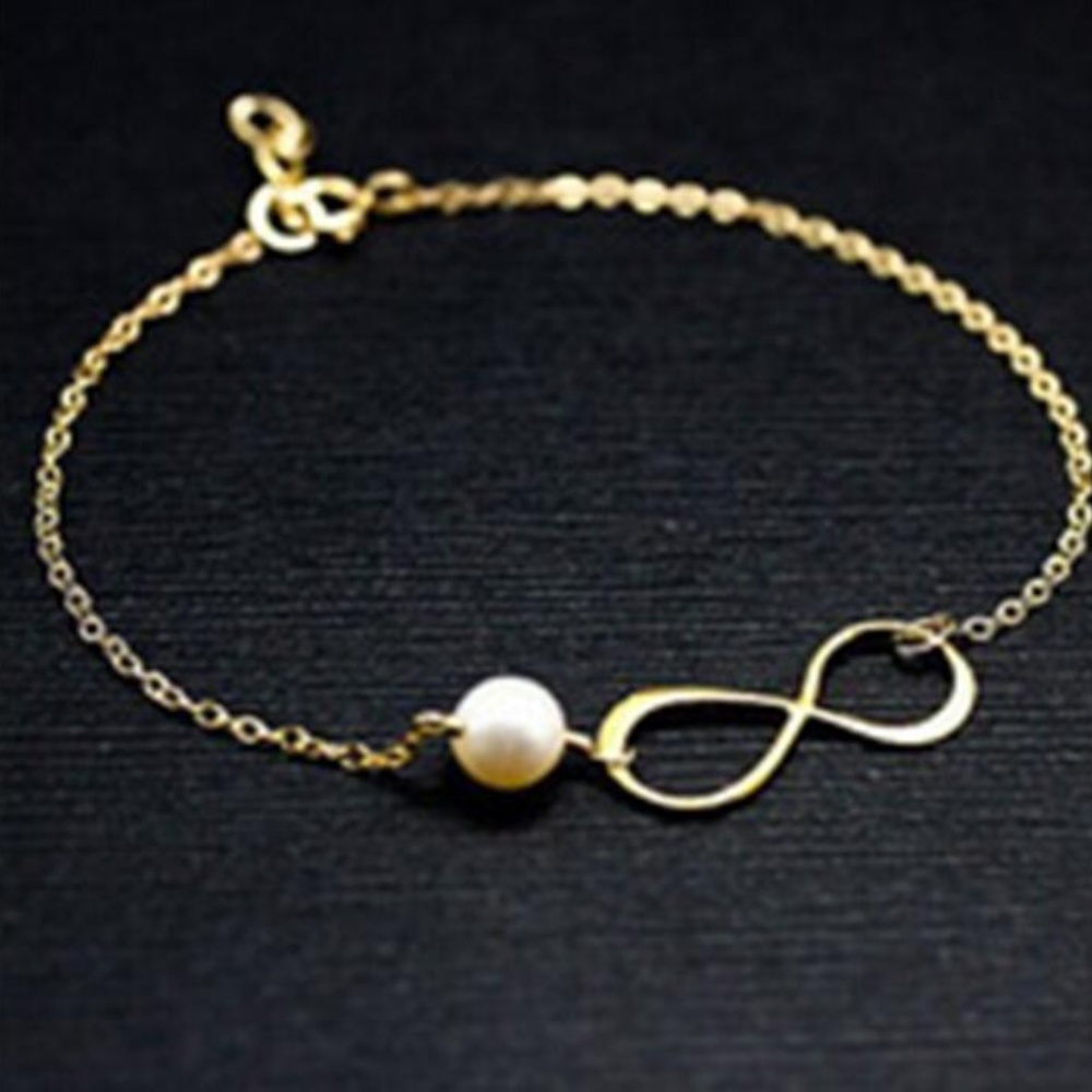 GB14 | Gold Pearl Infinity Minimalist Bracelet
